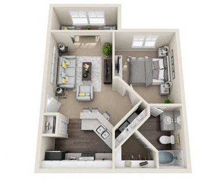 Jefferson 1 bedroom floor plan